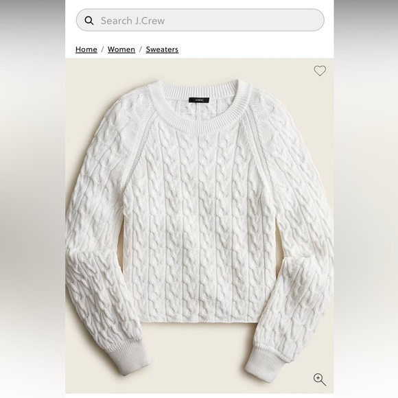 J.Crew NWOT relaxed fit Cable knit crewneck sweater szL - Picture 2 of 6